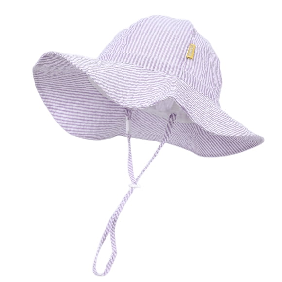 Gorro DASMINI para bebés y niños pequeños a rayas, ala ancha, UPF 50+, morado