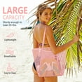thumbnail image 7 of Livhil Large Beach Mesh Tote Bag, Foldable Beach Tote Bag Waterproof Sandproof for Beach Picnic Vacation (Pink), 7 of 7