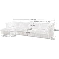 thumbnail image 2 of L Shaped Modular Sectional Sofa, 156.6" Comfy Corduroy Cloud Couch with Movable Ottoman, Deep Seat 4 Seater Sofa Set, Modern Convertible Sofa Couches for Living Room, Apartment, Black, 2 of 9