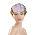 thumbnail image 3 of Balery Oil Painting Beautiful Butterfly Shower Caps, Double Layer Waterproof Shower Cap, Double Layers Reusable Shower Cap With Soft Comfortable For Long Thick Hair Soft Bath Shower Hair Caps, 3 of 9