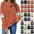 thumbnail image 1 of Frostluinai Halloween Chandails en Molleton pour Femmes Col Rond Automne Chandail Tops Manches Longues Fantômes Graphiques Chandails en Molleton Décontractés Vacances, 1 of 9
