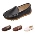 thumbnail image 4 of Toddler Soft Faux Leather Loafers, Breathable Slip‑on Shoes with Non‑slip Rubber Sole Black 21, 4 of 9