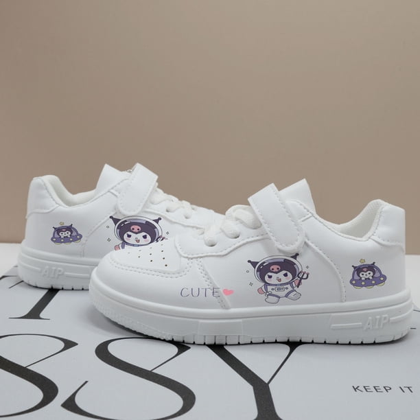 Zapatos de cuero azul canela perro niñas lindos zapatos blancos para niños 2025 otoño zapatillas nuevas zapatillas