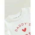 thumbnail image 6 of Suealasg Toddler Baby Girls 2Piece Valentine's Day Clothes 6M 1T 2T 3T Kids Girls Summer Short Sleeve Letter Print T-shirt Tops + Elastic Pants Set, 6 of 9