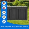 thumbnail image 5 of Dextrus 72 Gallon Weatherproof Resin Deck Box with Wheels, Mobile Lockable Outdoor Storage Bin, Durable Patio Organizer for Cushions, Garden Tools and Sports Equipment, Black, 5 of 10