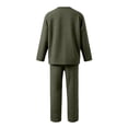 thumbnail image 4 of Ohufall V Neck Sets for Men Long Sleeve Loose Solid Color Drawstring Comfort Tops with Long Pants Casual Sets, 4 of 4