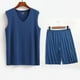 thumbnail image 5 of Conjunto Deportivo de los Hombres, Moda Casual de Color Sólido Cuello en V sin Mangas de Elasticidad Superior para el Desgaste Al Aire Libre, Traje Atlético de Humedad, 5 of 7
