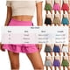 thumbnail image 3 of TaTaai Women's Solid High Waisted A-Line Mini Skirt Tiered Ruffle Tie Waist Double Layer Hem Vintage Style for Casual Summer Daily Wear Gift, 3 of 5