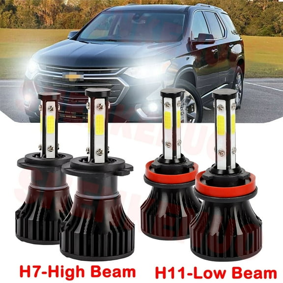 H7 H11 LED Headlight Bulbs for Chevrolet Traverse 2013 2014 2015 2016 2017 2018 High&Low Beam 4pcs
