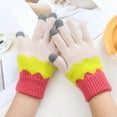 thumbnail image 4 of Women Men Can Enable Screen Gloves Warm Stretch Knitted Gloves Mittens Winter Keep Warm Knitting Waves Splicing Golves Students Outdoor Riding Hiking Mittens, 4 of 5