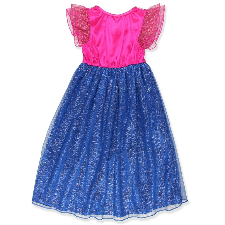 disney frozen elsa anna girls fantasy gown nightgown 8 blue pink Walmart