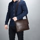 thumbnail image 5 of Textured Leather Crossbody Shoulder Bag | Adjustable Lightweight Strap | Spacious Multi-Compartment Handbag | Travel Work Daily Use | Coffee Brown | 33x24x5 cm | 1 Pc, 5 of 6