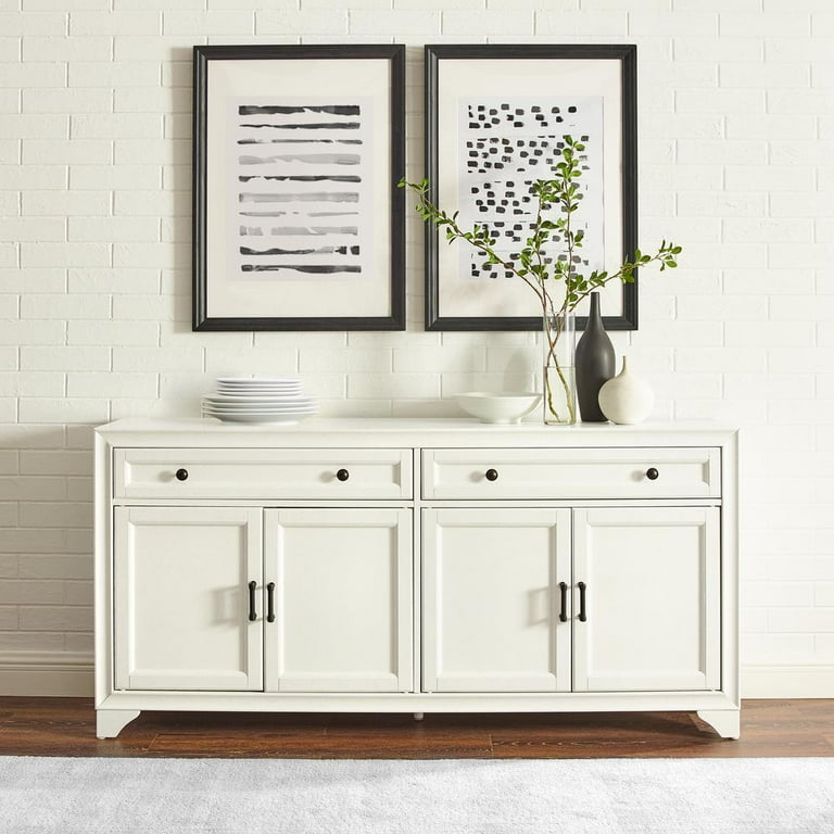 Crosley Furniture Tara Modern Wood Sideboard in Distressed White