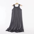thumbnail image 3 of Asxite Womens Pajamas Solid Ruffle Sleeveless Loose Breathable Casual Loungewear Nightgown, 3 of 7