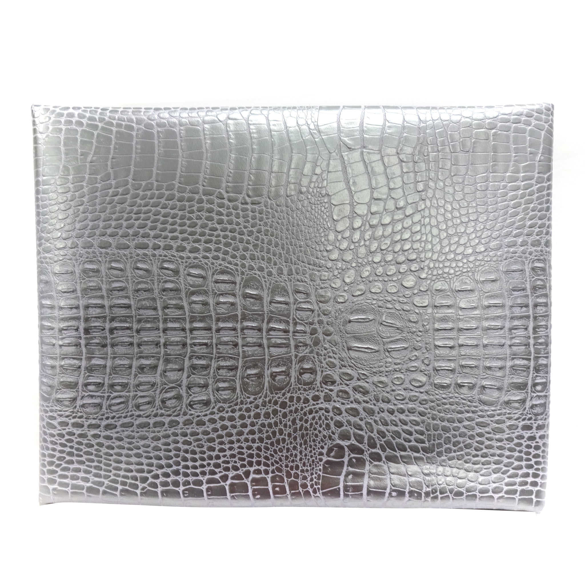 Waverly Inspirations Crocodile Faux Leather Upholstery Home Decor Fabric by the Yard, Silver/Silver, 52 in