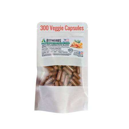 Natural Inflamm. Support Blend w/Turmeric, Ginger, Cloves & More, 500mg, 300 Veggie Capsules