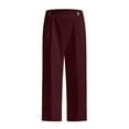thumbnail image 5 of QATAINLAV Womens Elastic High Waisted Work Casual Pants Solid Color Baggy Sreaight Leg Lounge Trousers Loose Fit Plus Size Hiking Joggers Pants with Pockets Red XXXL Ofertas en Walmart, 5 of 9