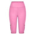 thumbnail image 3 of YOTMKGDO Womens Shorts Biker Shorts Women High Waisted Short Leggings Knee Length Womens Gym Workout Long Shorts, Pink Medium, 3 of 7