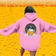 thumbnail image 2 of Women's Oktoberfest Printed Drop Shoulder Hoodie for Everyday Wear and Casual in Autumn/Winter Season Pink 4XL, 2 of 7