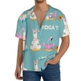 thumbnail image 3 of KLL Animal Meditation Print Men's Shirt Short Sleeve Button Down Summer Cuba Beach Shirts- 4X-Large, 3 of 7