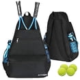 thumbnail image 1 of ACOSEN Tennis Bag Tennis Backpack - Large Tennis Bags for Women and Men to Hold Tennis Racket,Pickleball Paddles, Badminton Racquet, Squash Racquet,Balls and Other Accessories (Black), 1 of 5