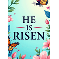 thumbnail image 4 of He Is Risen Easter Banner Cross Background with Butterflies and Eggs for Spring Religious Celebration Church Decorations Backdrop Photography Props, 4 of 4