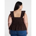 thumbnail image 3 of Terra & Sky Women’s Plus Sleeveless Smocked Tank Top, Sizes 0X-5X, 3 of 5