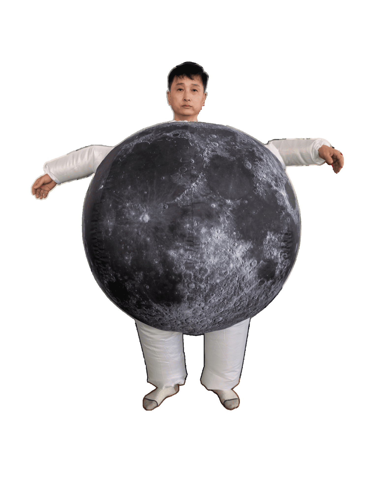 Halloween Inflatable Planet Costume for Adults Moon Mascot Costume Full-Body Planet Cosplay Suit for Halloween, Christmas,Carnival