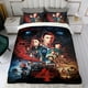 thumbnail image 4 of Stranger Things Conjunto de sábanas temático, trío de piezas, cómodo y amigable con la piel, diseño único, regalo de decoración para el hogar para familiares, amigos y fans, 90 cm * 190 cm, 4 of 6