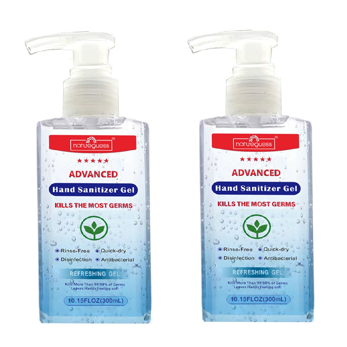 2 Pack Natureguess 70 Alcohol Hand Sanitizer Soaps Hand Gel 300ML