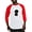 Red/White, variant on CafePress - Poodle Pup (Blk) Baseball Jersey - Cotton Baseball Jersey, 3/4 Raglan Sleeve Shirt