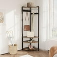 thumbnail image 1 of QinaQin Freestanding Corner Coat Rack with Shelves and Bench for Entryway Storage and Organization, 1 of 5