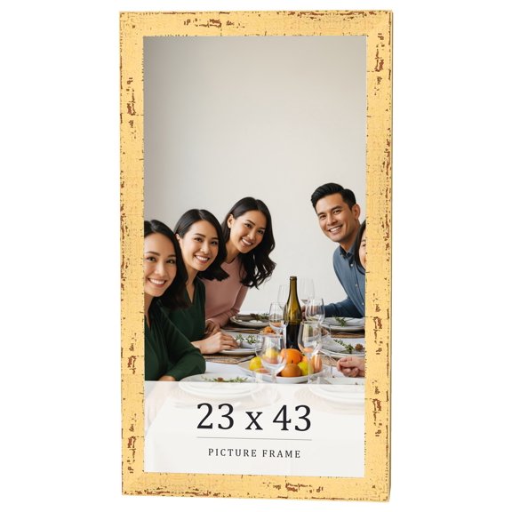 23x43 Frame Yellow Real Wood Picture Frame Width 1.25 inches | Interior Frame Depth 0.5 inches |