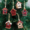 thumbnail image 2 of Visland Pendentif de Cabane en Rondins de Noël Incliné/vertical Rouge à Carreaux Robuste Réutilisable Cadeaux Mise en Scène Mini Décoration Maison Pendentif Maison en Bois Xmas Cadeaux de Fête, 2 of 8