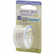 Beadalon AWD18TS1 Artistic Wire Twisted Round-Non-Tarnish Silver 18 Gauge 2yd