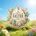 thumbnail image 3 of Easter Bunny Rabbit Wreath Decorations for Home Double-Sided Diamond Painting Window Decor Hanging Ornament 25Cm, 3 of 8
