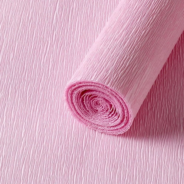 XmhyTop-A rollos de papel crepé de 250 x 50 cm, ideal para decoración de fiestas, manualidades y suministros para fiestas, color rosa claro.