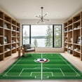 thumbnail image 2 of ODIKA 9'x12' Washable Area Rug Soccer Field Stripe Bold Athletic Motif Border Aglity Theme Decorations for Dining Room, Basement, Large Office, Non-Slip Chair-Friendly, 2 of 7
