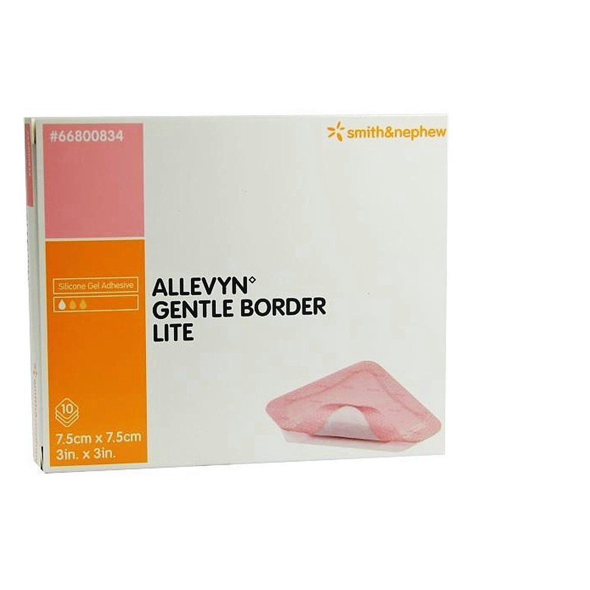 Smith & Nephew 66800834 Allevyn Gentle Border Lite Dressing 3 in. x 3 in. (Box of 10)