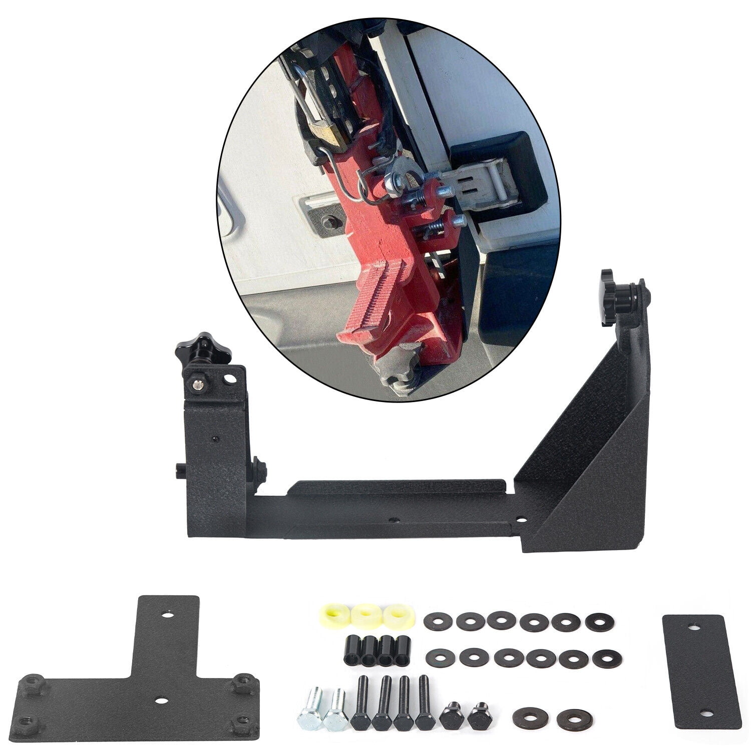 Kojem Off-Road Tailgate Hi-Lift Jack Rear Door High Mount Bracket for 2007-2018 Jeep