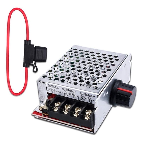 7-70V 30A PWM DC Motor Speed Controller Switch Control 12V 24V 36V 48V with 30 Amp Fuse