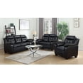 thumbnail image 2 of Finley 3-piece Upholstered Padded Arm Tufted Sofa Set Black, 2 of 17