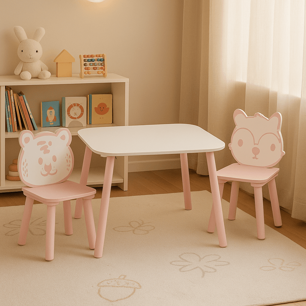 Homy Casa Kids Table and Chair Set for Reading Nook, Toddler Furniture for Playroom