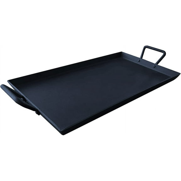 YANGLI 17.68" x 10" Pre-Seasoned Cast Iron Griddle with Dual Handles, Flat Top Design for Indoor Stovetop & Outdoor Camping Use