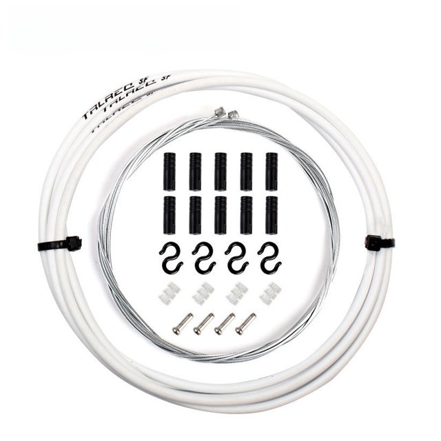 Trlreq White Bicycle Brake & Shift Cable Set: High Carbon Steel Inner Wire & Housing for Mountain/Road Bikes - Durable, Versatile Basic Kit with Own Brand Quality Assurance, Ideal for Global Cycling