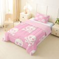 thumbnail image 2 of Manfei Gothic Skull Twin Comforter Sets 2pcs, Happy Halloween Bedding Set, Pink White Cream,Pink Reversible,1 Comforter and 1 Pillowcase, 2 of 6