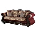 thumbnail image 2 of Maty 2pc Sofa Loveseat Set, Burgundy Brown Chenille, 5 Accent Pillows, 2 of 3
