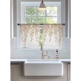 thumbnail image 3 of Sheer Curtains 54 Inch Length 2 Panels Set for Kitchen, Eucalyptus Leaves Semi Sheer Curtains for Windows, Khaki Summer Botanical Weeping Voile Window Treatments Rod Pocket Curtain, 3 of 7