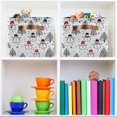 thumbnail image 6 of Yayeee Canvas Storage Basket with Handles for Shelves Fabric Bins Closet Organizer, Black Cartoon Snowmen, 6 of 8