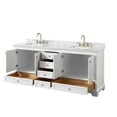 thumbnail image 3 of Wyndham Collection Deborah 80" Wood & Metal Double Bathroom Vanity in White/Gold, 3 of 6